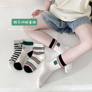 Amerpin children's mid-calf socks y018 4 pairs, 3-5 years old (m) mixed color