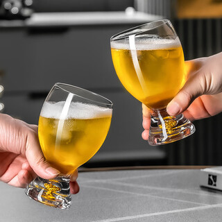 Genasi high-end crystal glass beer mug home craft wheat beer mug hotel ktv light luxury gold foil cold drink mug