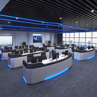 烤漆指挥中心控制台安防监控室多媒体操作台工作台弧形调度指挥台 来图定制-定金差价专拍