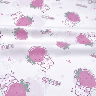 Kachi muning's pure cotton fabric for quilt cover, baby bedding fabric, children's cartoon clothing, twill cotton type a fabric head, pure cotton white summer rabbit 1 meter price, multiple photos together