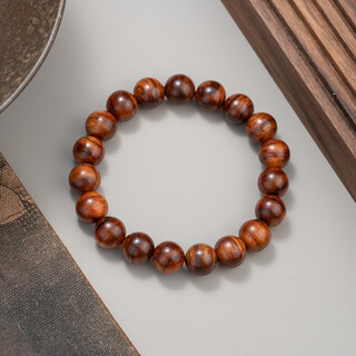 仙源海南黄花梨10mm单圈手串圆珠素串弹力绳中性木质文玩生日纪念日