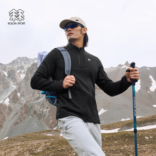 Kolon sport kolon long-sleeved t-shirt moisture-wicking and antibacterial men's half-zip long-sleeved outdoor casual clothing