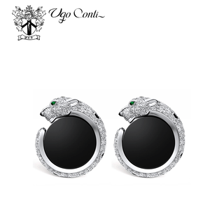 Ugo conti fubao series cufflinks for men, light luxury custom suits, french shirt cuff buttons, high-end business gifts, gift box, silver cufflinks