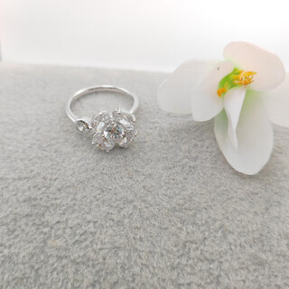 Xuping xuping jewelry alloy fashionable temperament elegant versatile flower twist ring gift jewelry ring #8k