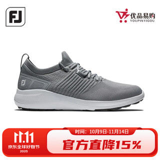 Footjoy golf shoes men's flex xp comfortable and breathable golf nailless casual sports shoes 56273/grey 45 =9.5 size