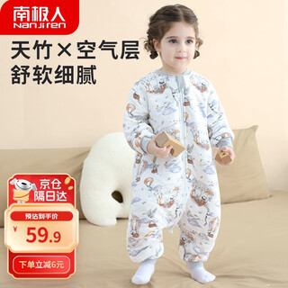 Nanjiren baby sleeping bag tianzhu air cotton children's anti-kick quilt pajamas baby thin cotton air-conditioned split-leg sleeping bag 90 yards