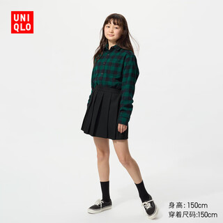Uniqlo children's clothing girls pleated mini skirt pants short skirt shorts college style pleated skirt skirt 478212 09 black 110