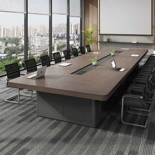 Office furniture conference table desk long table simple modern rectangular large negotiation table and chair combination new model - aluminum alloy round legs 3.0 meters conference table