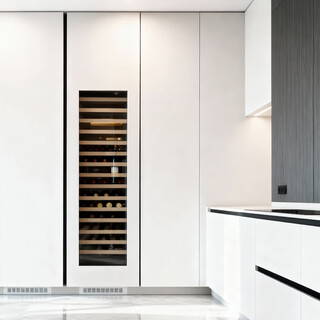 Eremite jc235 household frequency conversion ultra-thin exterior door panel embedded red wine cabinet constant temperature wine cabinet air-cooled constant temperature and humidity cigar cabinet red wine and cigar all-in-one cabinet tea cabinet cold drink cabinet embedded single temperature/frequency conversion/external door/free heat dissipation and slight heat defogging 93 bottles