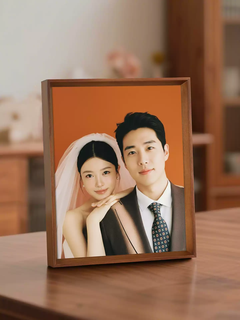 Fantasy high-end wedding photo frame 6-inch 7-inch wedding registration photo frame washed photos made into photo frames for hanging on the wall 6-inch hanging pendulum dual-purpose inner diameter 10.3x15.3cm upgraded real glass