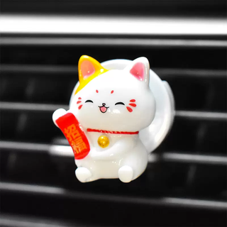 Yusenyi cartoon lucky cat car air vent aromatherapy decoration car ornaments car perfume long-lasting light fragrance car single lucky cat air vent clip 1g