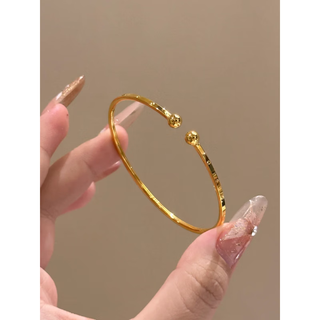 Quan yin quality 18k gold bracelet very fine color very fine aperture car flower bead bracelet for women 18k gold exquisite simple car flower
