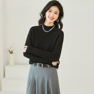 Jinju 100% sheep wool 2025 autumn and winter new style half turtleneck raglan sleeve bottoming full wool sweater sweater women's sweater