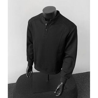 Vancl eslite (vancl) american polo henry shirt men's long-sleeved t-shirt spring and autumn trend cleanfit inner casual men's base sweatshirt black m