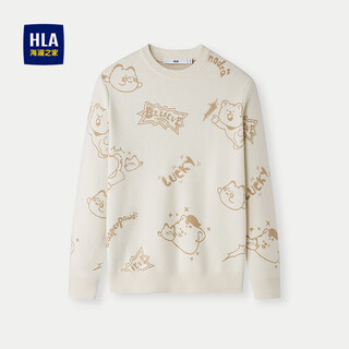 Hla heilan long-sleeved sweater for men in autumn 25 fashion jacquard pullover comfortable warm long-sleeved sweater for men