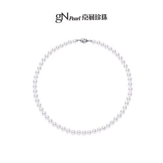 Pearl first perfect round high intensity freshwater pearl necklace temperament jewelry official women's p 7 o'clock 3-8 o'clock 3mm42cm925 stick buckle