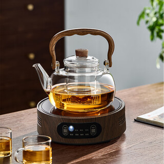 Yipot tea making teapot electric ceramic stove tea set office glass teapot kettle health pot electric ceramic stove tea set 1.1l transparent pot + 1500w furnace