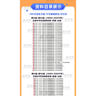 1994年-2025年全国高中学生物理竞联赛理论预赛覆赛决赛真题试卷 1994-2024(PDF电子版) 以上预覆决赛都要送