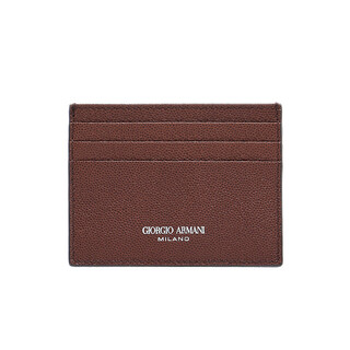 Armani (armani) ga men's bag card bag letter logo pattern calfskin banknote compartment compact card holder wallet 2025 new brown regular