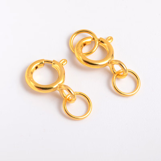 Cipu 18k gold spring buckle head closed accessories pearl women's necklace bracelet diy material word printing plate universal connection buckle place an order remarks color (no remarks default k yellow)