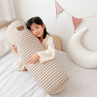 Side sleeping leg-holding pillow thickened cylindrical plug bed seam round bedside long strip pillow children baby anti-collision cotton back thick version fat bear 1cm*1cm*1cm including pillow core length 80_diameter 25