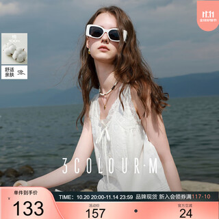 Sancai 2025 new summer style lace v-neck lace-up sleeveless top loose short shirt pullover shirt m