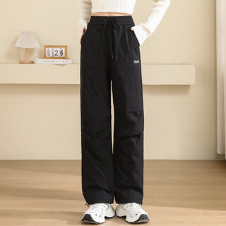 Summty down pants for women to wear outside at minus 40 degrees in winter 2025 new northeast windproof outdoor cold-proof assault overalls cotton pants black-95 white goose down 2xl 125-140jin jin is equal to 0.5 kg