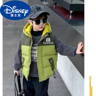 Disney boys autumn and winter vest 2025 jacket new medium and large children thickened children's vest winter boys green 90