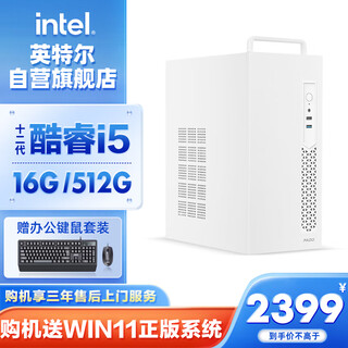 Intel lingxi 510 desktop computer (i5 12400 16g 512g ssd business keyboard and mouse) wifi6 commercial office machine mini single host