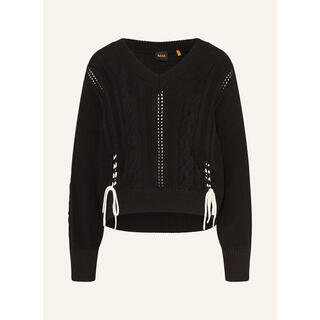 Boss women's sweater warm and breathable cotton autumn and winter daily knitted simple black one size | s