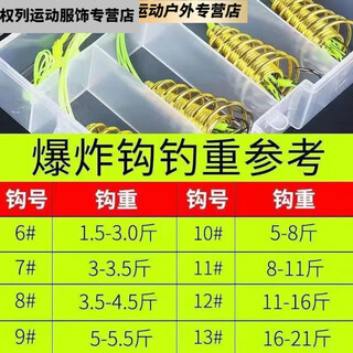 Miehone anti-hanging bottom explosion hook anti-scratch iseni fish hook 6 hook new fishing set large spring hook silver carp fishing gear with no. 6 (a box of 4 sets)