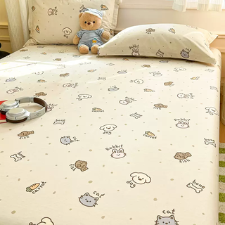 Pupan thickened children's pure cotton sheet single piece 100 cotton sheets 1 meter 5 student dormitory single person 2025 1-chongka time meter m has been quality inspected 100% pure cotton no pilling single piece sheet suitable for small crib