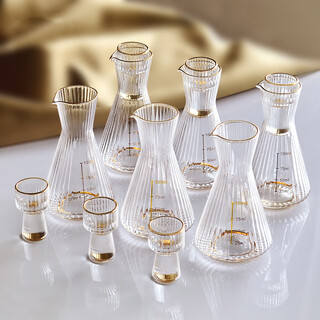 Depinte crystal glass white wine decanter wine divider wine jug yellow wine cup warmer wine jug wine warmer wine hotpot wine set striped 6 pots 6 cups 100ml