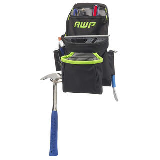 Awp trapjaw carpenter tool pouch tiered 9 pocket design black//white 1-pack