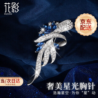 Huaying (huaying) light luxury high-end brooch women's corsage suit jacket brooch jewelry anniversary birthday gift for girlfriend and wife brilliant zircon luxury star brooch
