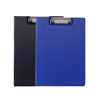 Comix office bi-fold board clip report clip order clip a4 straight stripe blue 2 pieces tr19
