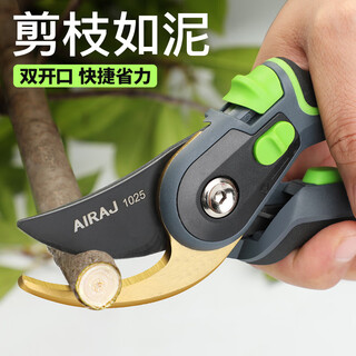 Arrizo pruning scissors, gardening pruners, fruit tree pruners, flower pruners, garden flower art powerful and labor-saving thick branch scissors, 8-inch black diamond model, 3 free gifts