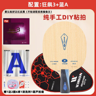 银河PRO-01X乒乓球拍底板内外置蓝芳碳专业一号1号2 5碳素ALC省队 套餐省队alc直板+狂飙3+蓝a 赠六件套