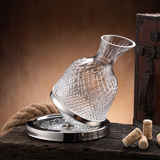 Flower language four seasons crystal rotating decanter home high-end creative ornament tumbler wine quick wine divider red wine rack silver gyro rotating decanter 1.5l