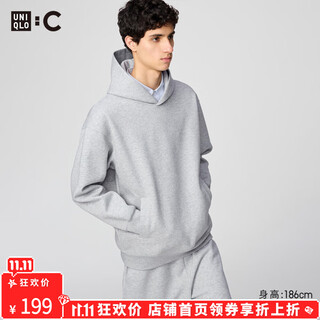 Uniqlo collaboration men's and women's loose hooded sweatshirt long-sleeved sports 479853 479945 479853/03 gray m