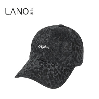 Lannuo denim leopard print baseball cap women's 2025 new model shows small face, suitable for square and round faces peaked cap autumn hat black m (56-58cm)