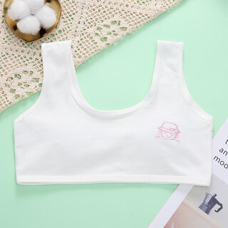 Wen xiaoying girls underwear vest development period girls 9 pure cotton 10 years old 12 primary school students 13 wear primary school children's bra white m (recommended 60-85jin jin equals 0.5 kg)