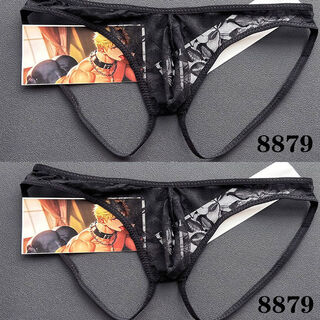 2 pieces of sexy men's sexy underwear, transparent lace thong double underwear, breathable shorts, butt lift underwear, 8879 liang black 100160 jin jin equals 0.5 kg, can be worn under the