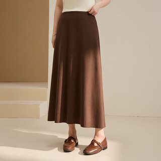 Xianlixiu caramel cocoa velvet thickened knitted skirt large size women's spring clothing for fat mm new style 3275 black 2xl