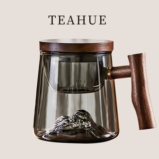 Teahue tea cup tea water separation bubble tea cup glass tea cup men's office cup glass high borosilicate tea cup boy gift