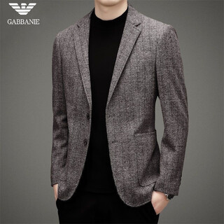 AX阿玛尼秋冬新款男士商务休闲羊毛呢西装外套秋冬商务男单西 GA/&C5833驼灰色 M 170/88A