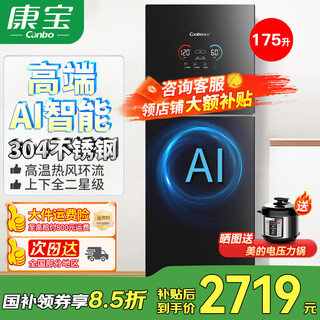 Canbo disinfection cabinet ai intelligent 304 stainless steel plate rack intelligent plate warming function up and down full two-star household disinfection cupboard high-end villa apartment cupboard kt2 two-star 175l 丨25 new style + 304 stainless steel plate rack