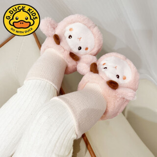 G.duck baby shoes cotton shoes winter plus velvet warm newborn shoes and socks soft sole 0-12 months toddler shoes pink lamb (version) 13 (inner length 12cm) 6-12 months