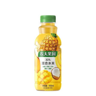 Nongfu orchard nongfu spring nongfu orchard 450ml*15 bottles orange juice mango pineapple guava 30% mixed fruit and vegetable juice drink pineapple apple mango 450ml*5 bottles