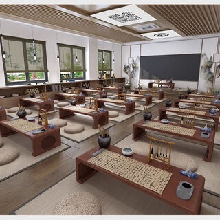 New chinese calligraphy table, kindergarten, chinese studies tables and chairs, training class desks and chairs, calligraphy and painting table, solid wood go tea table, 80*50*30cm/walnut color. order before 23:00 to enjoy discount